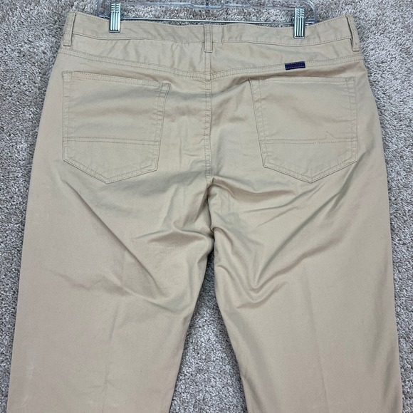UNTUCKit Pants Mens 35x34 Khaki Tan Straight Fit 5 Pocket Flat Front Twill EUC - Picture 4 of 10